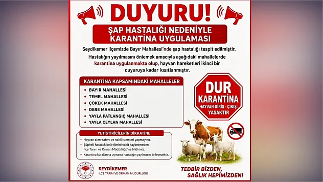 Seydikemer'de şap alarmı: 6 mahalle karantinaya alındı