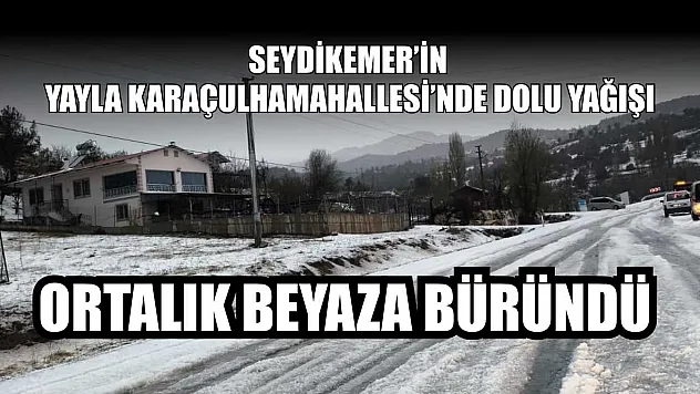 Seydikemer'in Yayla Karaçulha Mahallesi'nde dolu yağışı: Ortalık beyaza büründü