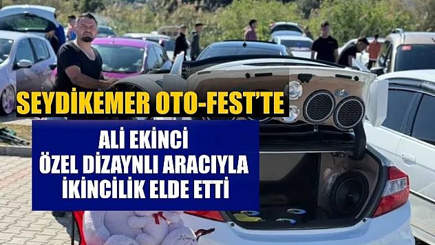 Seydikemer Oto-Fest'te Ali Ekinci özel dizaynlı aracıyla ikincilik elde etti
