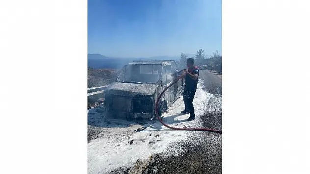 SEYİR HALİNDEKİ KAMYONET YANDI