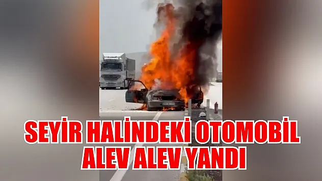 Seyir halindeki otomobil alev alev yandı