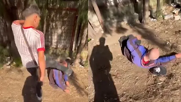 Sokakta uyuyan yaşlı adamın yüzüne tekme atıp sosyal medyada paylaştılar