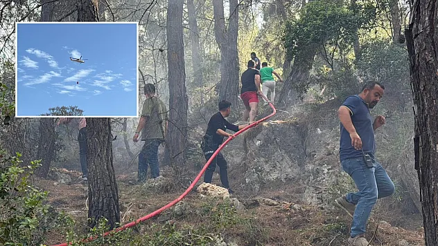 Son dakika! Fethiye'de orman yangınına havadan ve karadan müdahale