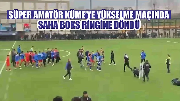 Süper Amatör Küme'ye yükselme maçında saha boks ringine döndü