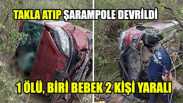 Takla Atıp Şarampole Devrildi: 1 Ölü, Biri Bebek 2 Kişi Yaralı