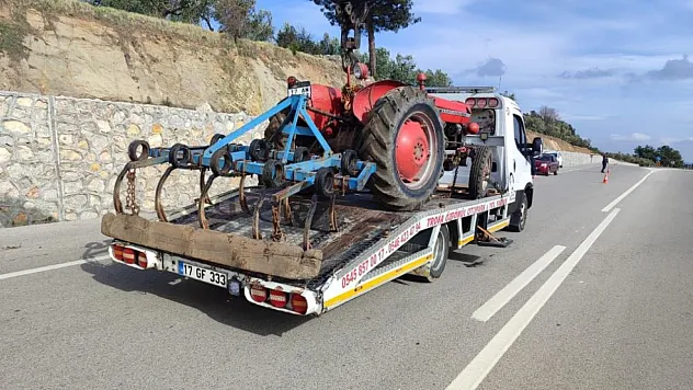 Tarlasını sürerken traktör devrildi, ölümden döndü