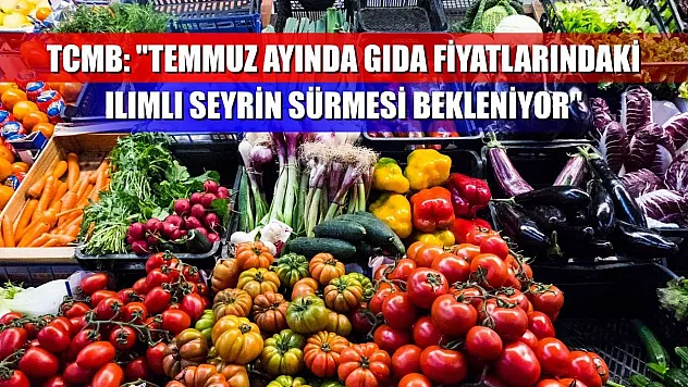 TCMB: 'Temmuz ayında gıda fiyatlarındaki ılımlı seyrin sürmesi bekleniyor'