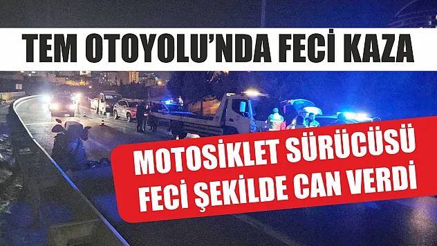 TEM Otoyolu'nda feci kaza: Motosiklet sürücüsü feci şekilde can verdi