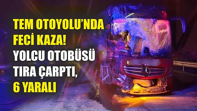 TEM Otoyolu'nda Feci Kaza! Yolcu Otobüsü Tıra Çarptı, 6 Yaralı