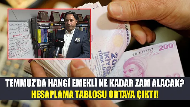 Temmuz'da hangi emekli ne kadar zam alacak? Hesaplama tablosu ortaya çıktı