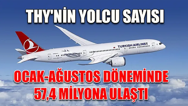 THY'nin yolcu sayısı ocak-ağustos döneminde 57,4 milyona ulaştı