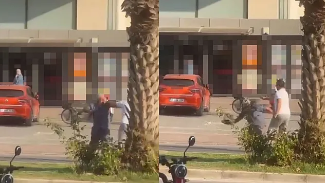 Trafik kavgasında ticari taksi sürücüsünün yumruk attığı yaşlı adam yere düştü