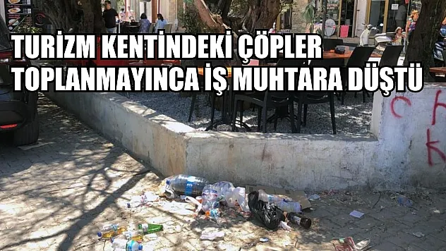 Turizm kentindeki çöpler toplanmayınca iş muhtara düştü
