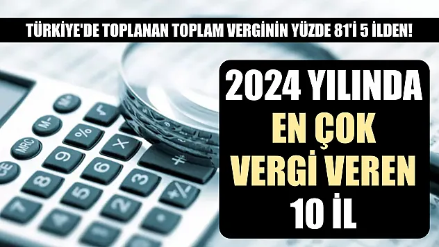 Türkiye'de toplanan toplam verginin yüzde 81'i 5 ilden! 2024 yılında en çok vergi veren 10 il