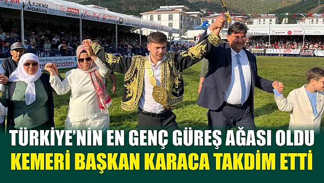 Türkiye'nin en genç güreş ağası oldu: Kemeri Başkan Karaca takdim etti