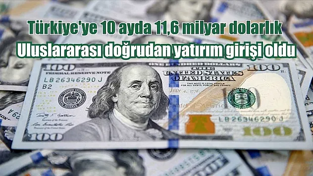 Türkiye'ye 10 ayda 11,6 milyar dolarlık uluslararası doğrudan yatırım girişi oldu