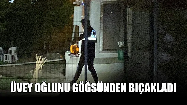 Üvey oğlunu göğsünden bıçakladı
