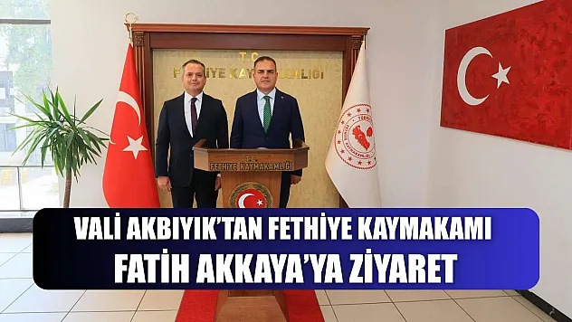 Vali Akbıyık'tan Fethiye Kaymakamı Fatih Akkaya'ya Ziyaret