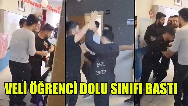 Veli öğrenci dolu sınıfı bastı: O anlar kamerada