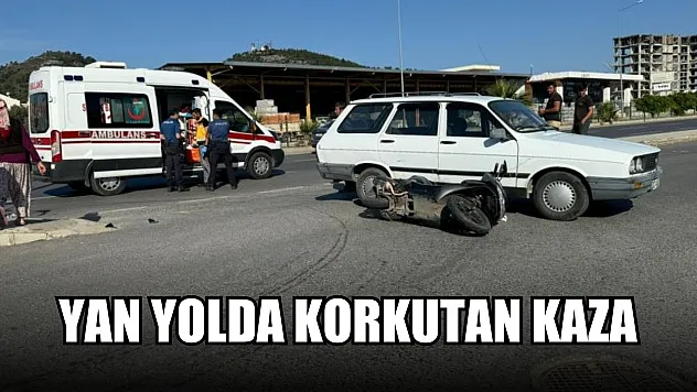 Yan yolda korkutan kaza