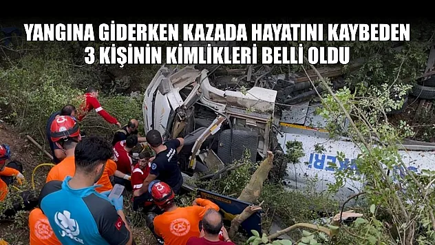 Yangına giderken kazada hayatını kaybeden 3 kişinin kimlikleri belli oldu