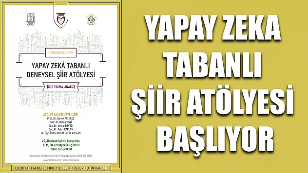 Yapay Zeka tabanlı şiir atölyesi başlıyor