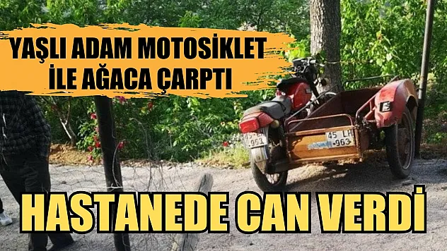 Yaşlı adam motosiklet ile ağaca çarptı, Hastanede can verdi