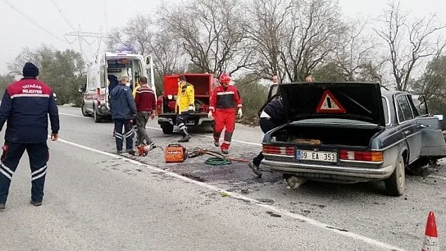 Yatağan'da sıkışmalı kaza