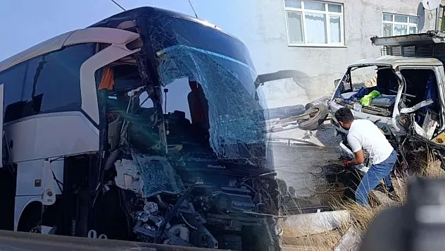 Yolcu otobüsü kamyonete çarptı: 1 ölü, 15 yaralı
