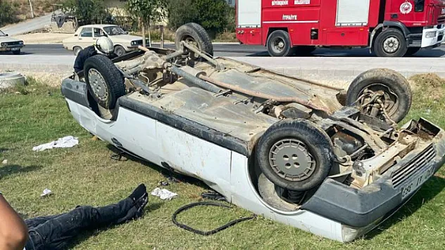 Yoldan çıkan otomobil devrildi: 1 yaralı