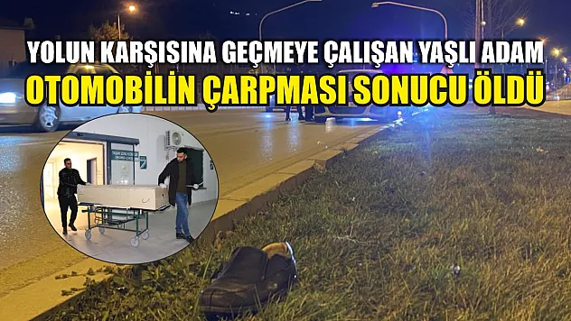 Yolun karşısına geçmeye çalışan yaşlı adam otomobilin çarpması sonucu öldü