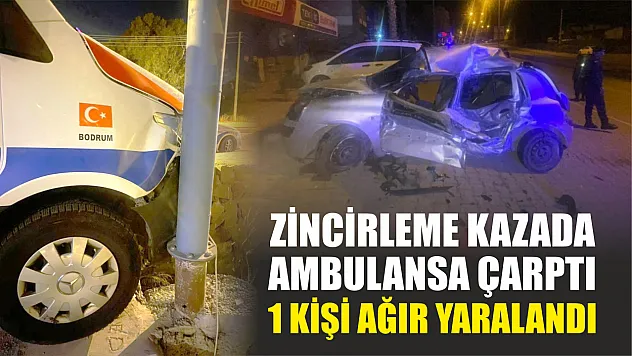 Zincirleme Kazada Ambulansa Çarptı