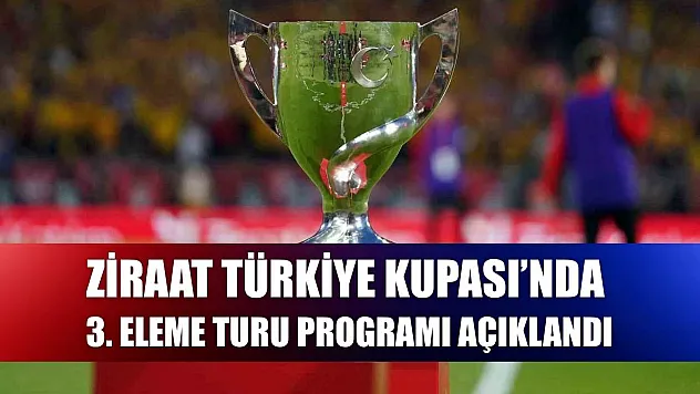 Ziraat Türkiye Kupası'nda 3. Eleme Turu programı açıklandı