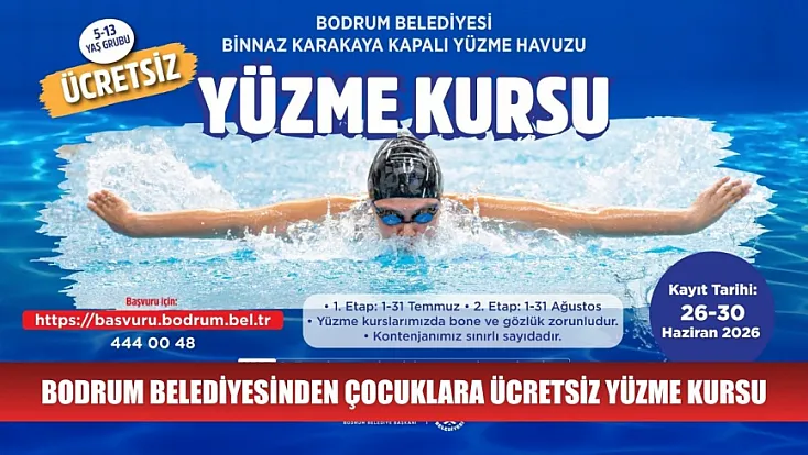 Bodrum Belediyesinden çocuklara ücretsiz yüzme kursu