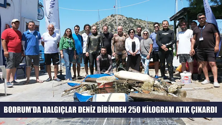 Bodrum'da dalgıçlar deniz dibinden 250 kilogram atık çıkardı