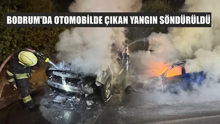 Bodrum'da otomobilde çıkan yangın söndürüldü