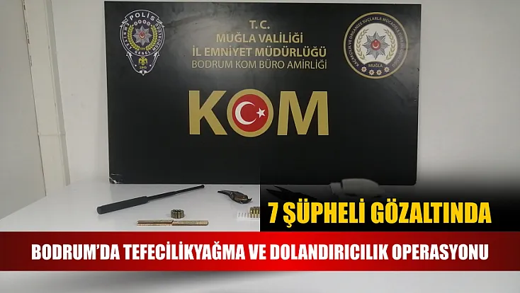 Bodrum’da tefecilik, yağma ve dolandırıcılık operasyonu: 7 şüpheli gözaltında