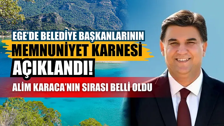Ege’de belediye başkanlarının memnuniyet karnesi açıklandı! Alim Karaca’nın sırası belli oldu