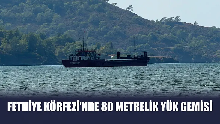 Fethiye Körfezi’nde 80 metrelik yük gemisi