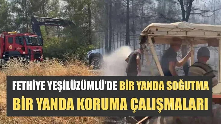 Fethiye Yeşilüzümlü'de bir yanda soğutma, bir yanda koruma çalışmaları