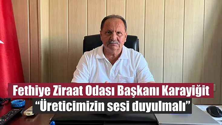 Fethiye Ziraat Odası Başkanı Karayiğit: 'Üreticimizin sesi duyulmalı'