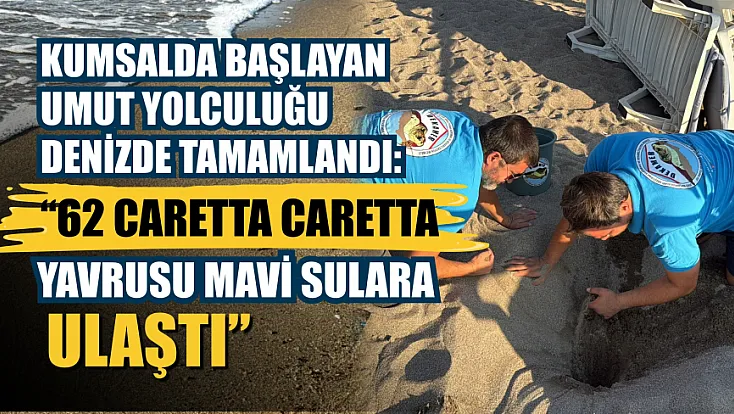 Kumsalda başlayan umut yolculuğu denizde tamamlandı: '62 caretta caretta yavrusu mavi sulara ulaştı'