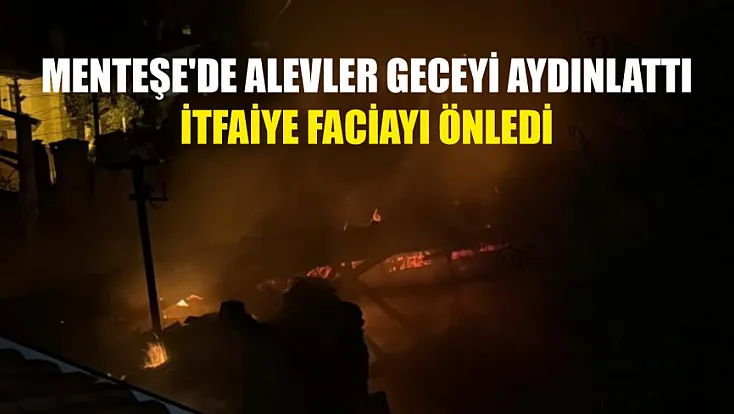 Menteşe'de alevler geceyi aydınlattı, itfaiye faciayı önledi