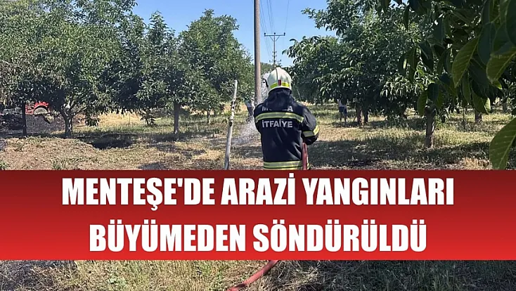 Menteşe'de arazi yangınları büyümeden söndürüldü