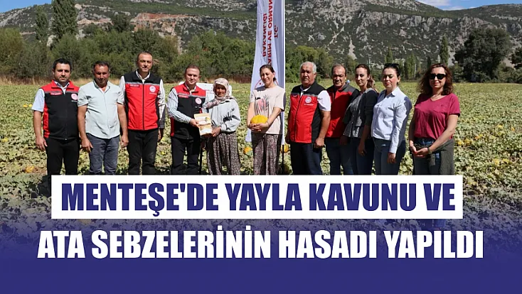 Menteşe'de yayla kavunu ve ata sebzelerinin hasadı yapıldı