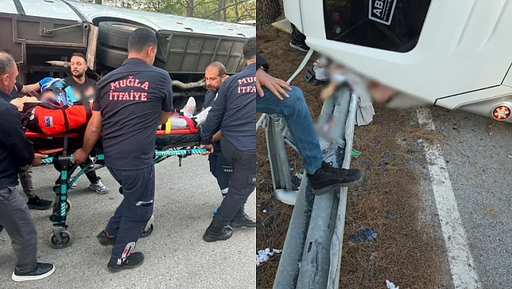 Muğla’da servis minibüsü devrildi: 2’si ağır 3 yaralı