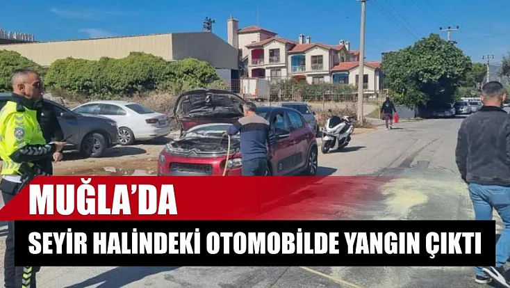 Muğla'da seyir halindeki otomobilde yangın çıktı
