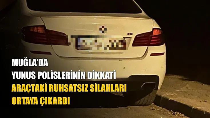 Muğla'da yunus polislerinin dikkati araçtaki ruhsatsız silahları ortaya çıkardı