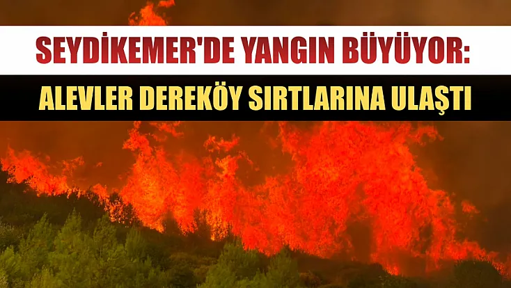 Seydikemer'de yangın büyüyor: Alevler Dereköy sırtlarına ulaştı