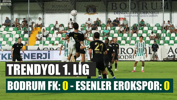 Trendyol 1. Lig: Bodrum FK: 0 - Esenler Erokspor: 0